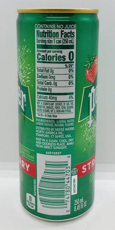 Perrier Pin Strawberry Mineral Water 250mL.