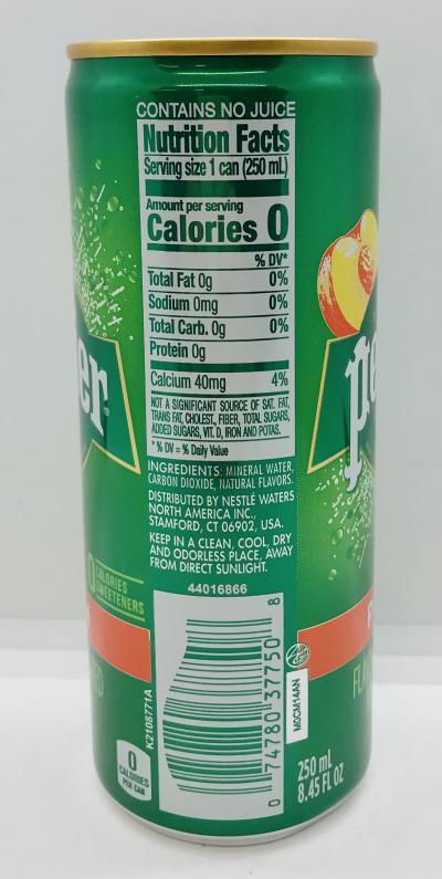 Perrier Pin Peach Mineral Water 250mL.