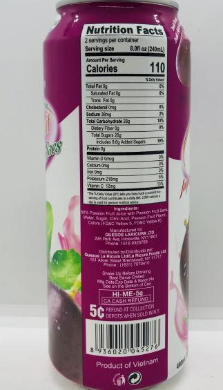 Judith Passion Fruit Juice 490mL.