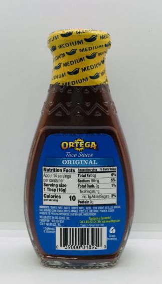 Ortega Taco Sauce Medium 226g.