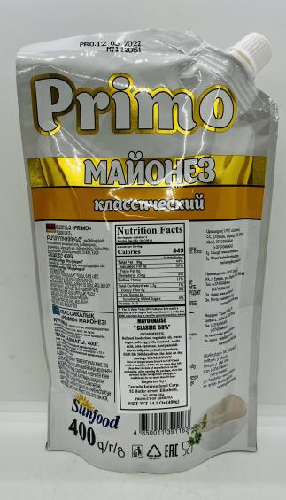 Primo Mayonnaise "Classic 50%" 400g.