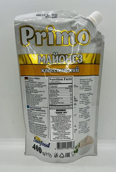 Primo Mayonnaise "Classic 50%" 400g.