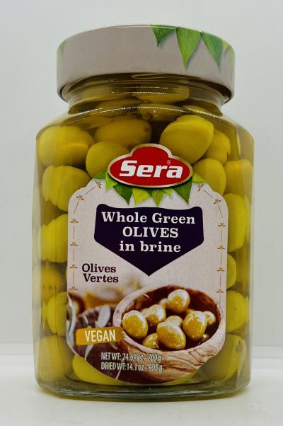 Sera Whole Green Olives in Brine 700g.