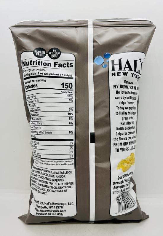 Hal's Sea Salt & Cracked Pepper Chips 141g.