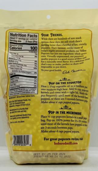 Bob's Red Mill Yellow Popcorn 850g.