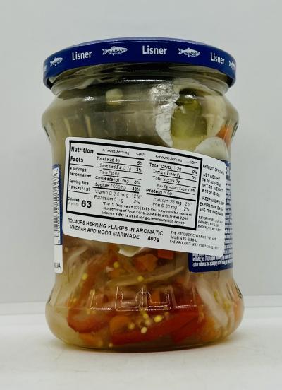 Lisner Rolmops Herring Flakes in Aromatic 400g.