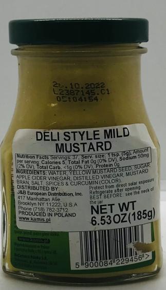 Kamis Deli Style Mild Mustard 185g