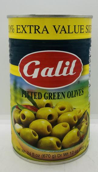 Galil Pitted Green Olives 670g.