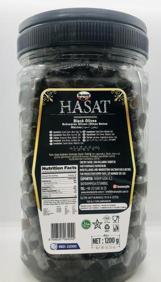 Hasat Black Olives 1200g.