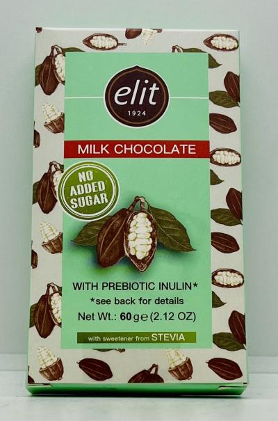 Elit Milk Chocolate w. Prebiotic Inulin 60g.