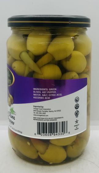 Royal Valley Green Olives Hot 700g.