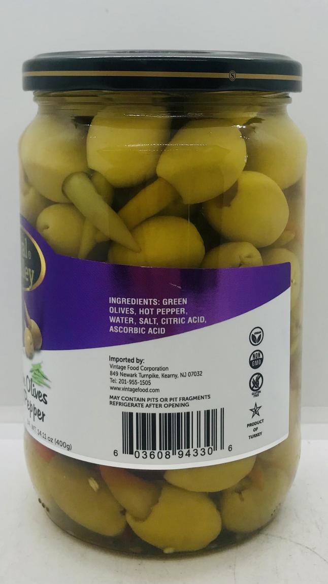 Royal Valley Green Olives Hot 700g.