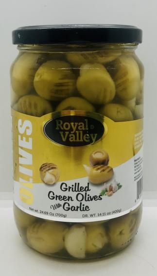 Royal Valley Grilled Green Olives Garlic 700g.