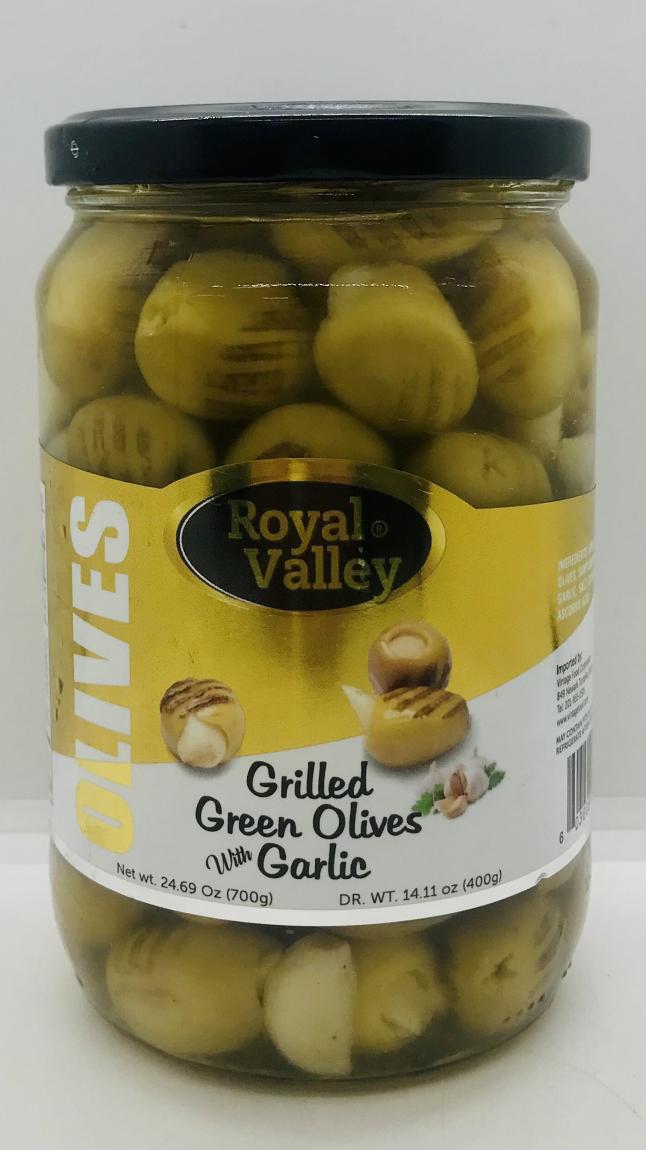 Royal Valley Grilled Green Olives Garlic 700g.