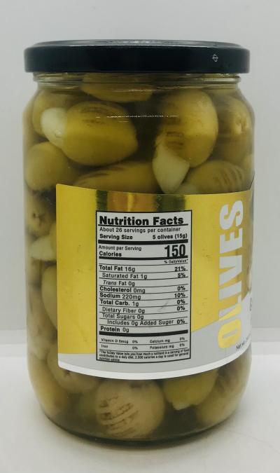 Royal Valley Grilled Green Olives Garlic 700g.