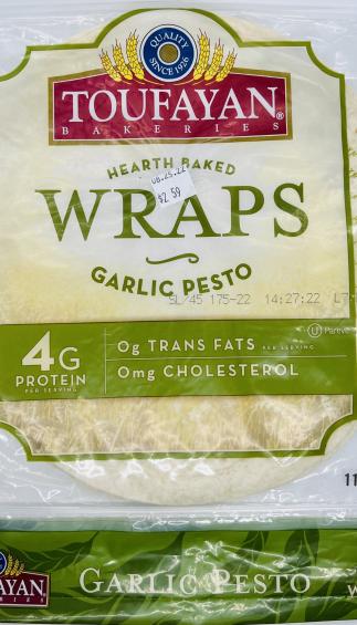 Toufayan Bakeries Garlic Wraps 312g.