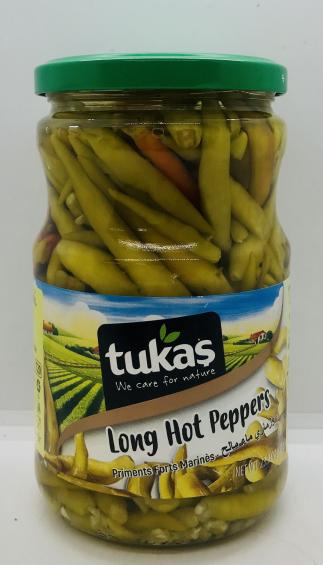 Tukas Long Hot Peppers 680g.