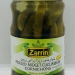 Zarrin Pickled Midget Cucumbers 660mL.