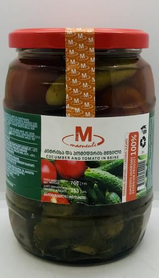 Marneuli Cucumber and Tomato in Brine 700g.