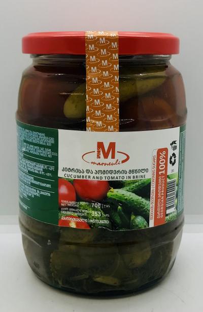 Marneuli Cucumber and Tomato in Brine 700g.