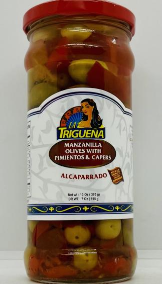 Triguena Manzanilla Olives w. Pimientos & Capers 370g.