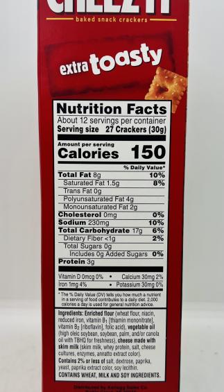 Cheez-It Baked Snack Crackers Extra Toasty 351g.