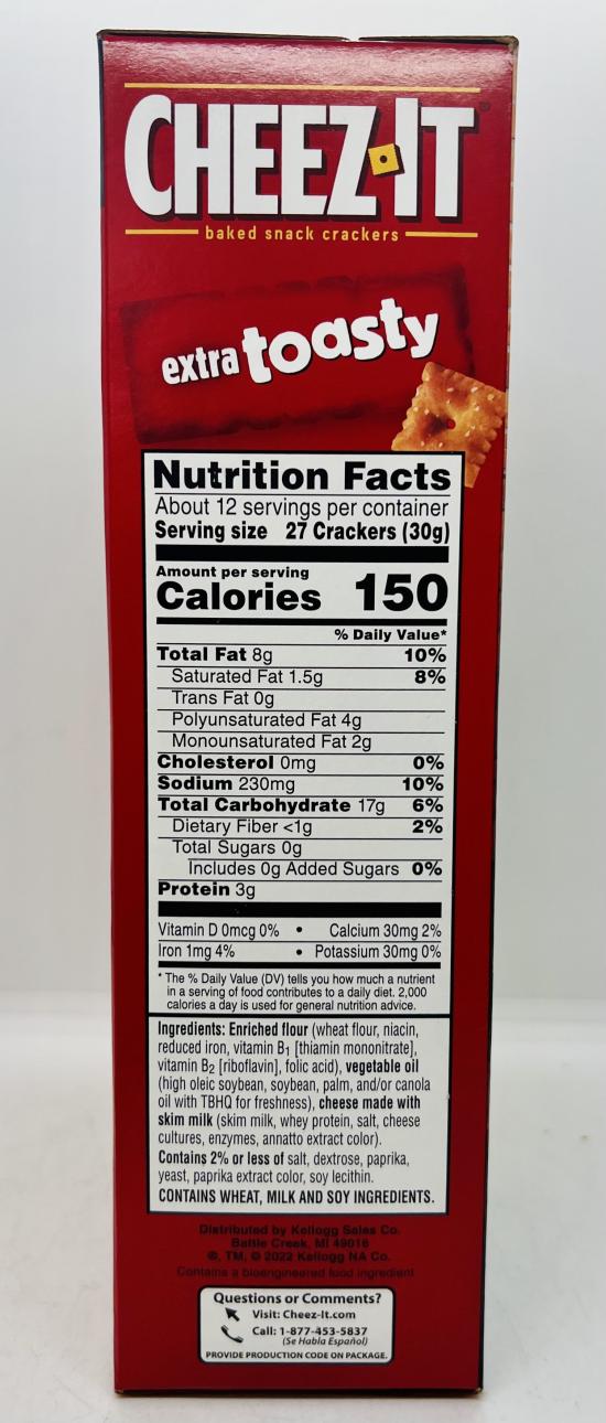 Cheez-It Baked Snack Crackers Extra Toasty 351g.