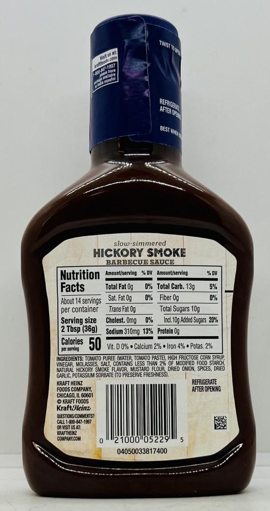 Kraft Hickory Smoke Barbecue Sauce 496g.