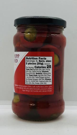 Belevini Sweety Pepper Red Stuffed w. Olives 290g.