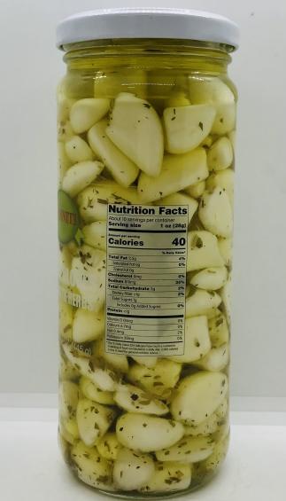 Sanniti Garlic Cloves in Oil w. Herbs 445g.