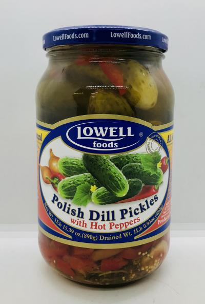 Lowell Polish Pickles Hot Peppers 890g.