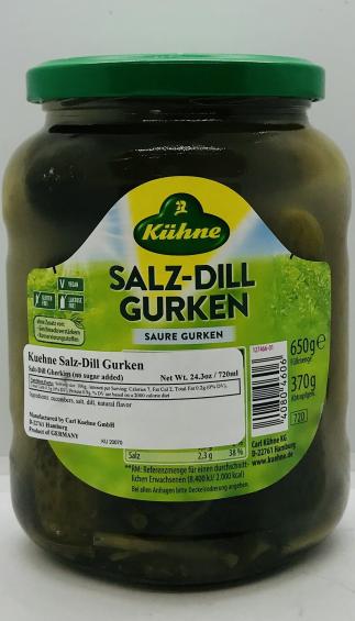 Kuhne Salz-Dill Gurken 650g.