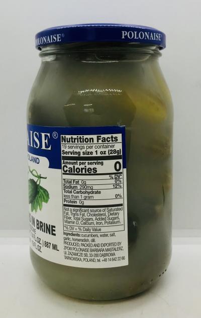 Polonaise Cucumbers in Brine 887ml.