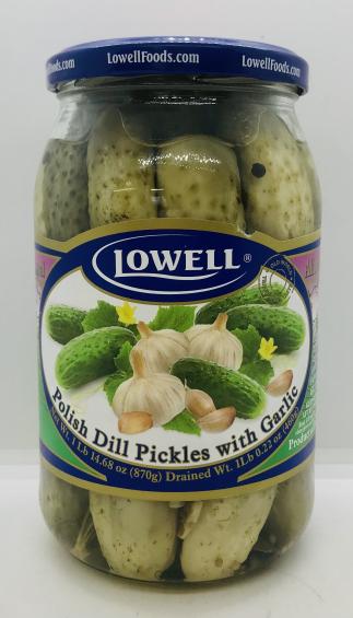 Lowell Dill Pickles w. Garlic 870g.