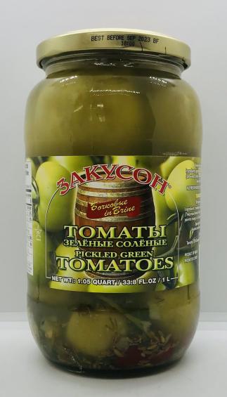 Zakuson Pickled Green Tomatoes Vertes 1L.