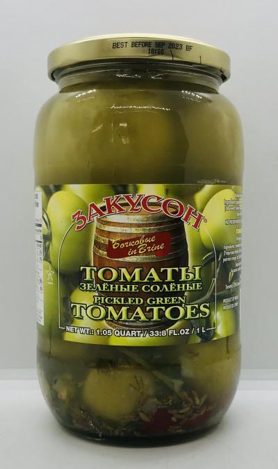 Zakuson Pickled Green Tomatoes Vertes 1L.