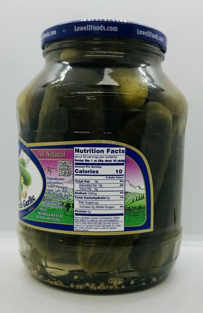 Lowell Polish Pickles w. Garlic 1650g.