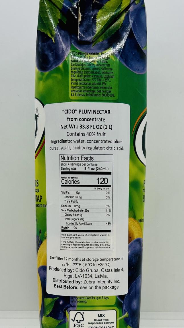 Cido Plum Nectar 1L.