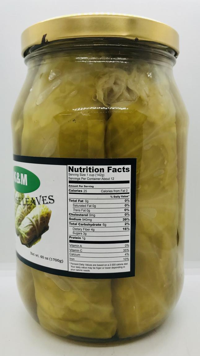 K&M Cabbage Leaves 1700g.