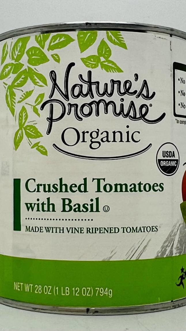 Nature's Promise Crushed Tomatoes w. Basil 794g.