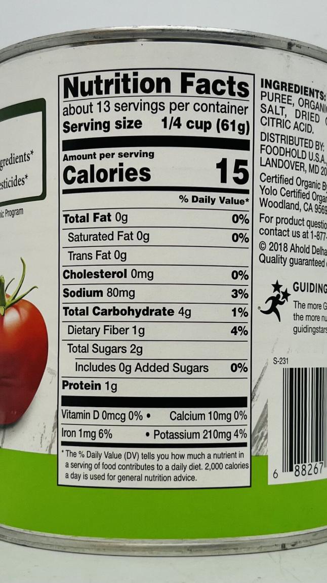 Nature's Promise Crushed Tomatoes w. Basil 794g.