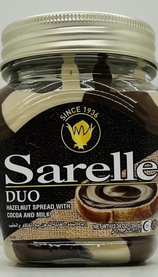 Sarelle Duo Hazelnut Spread w. Cocoa and Milk 350g.