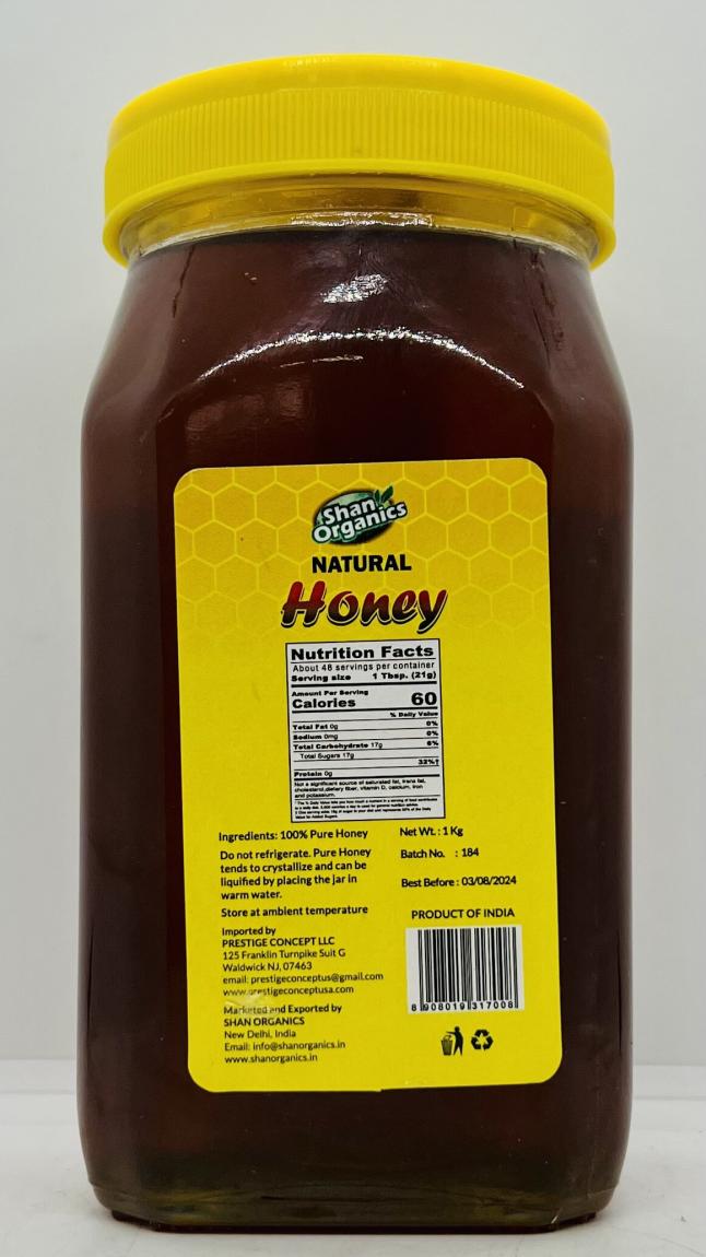 Shan Organics Natural Honey 1kg.