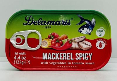 Delamaris Mackerel Spicy 125g.