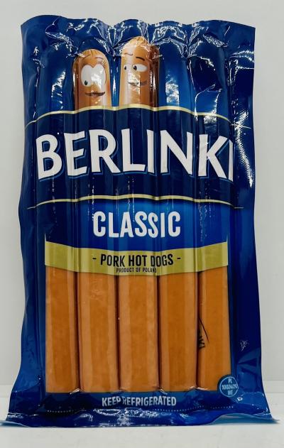 Berlinki Pork Hot Dogs 250g.