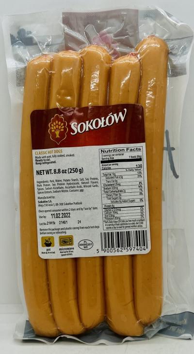 Sokolow Hot Dogs Classic 250g.