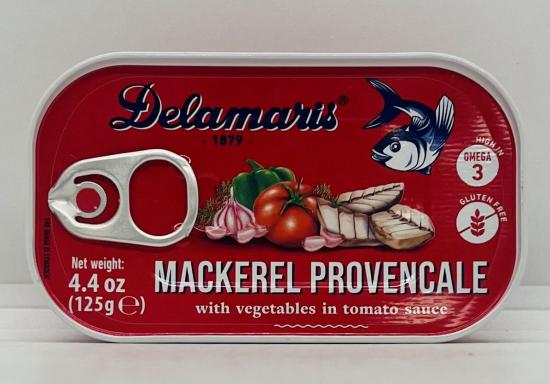 Delamaris Mackerel Provencale w. Vegetables 125g.