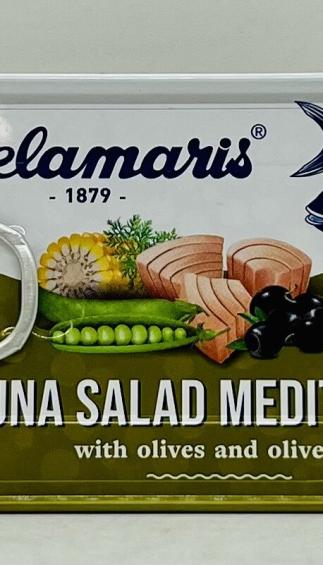 Delamoris Tuna Salad Mediterana w. Olives 105g.