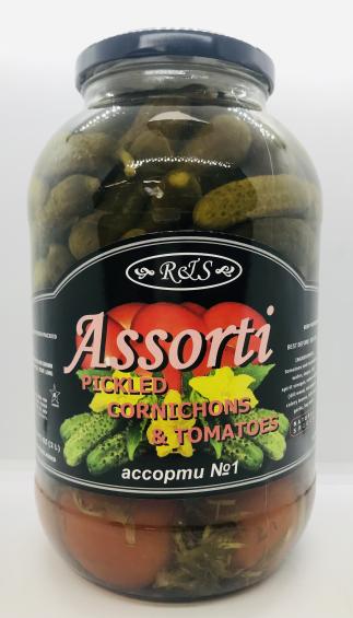 Reis Assorti Pickled Cornichons & Tomatoes 2L.