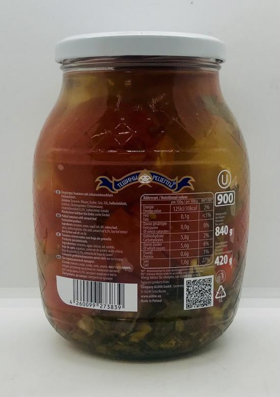 Teshini Retsepti Pickled Tomatoes w. Currant Leaf 840g.